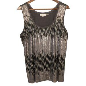 Calvin Klein women's XL Gray sequenced sleeveless tank top Lagenlook